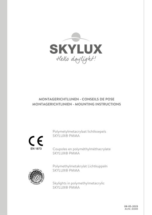 Mounting Instructions Skylights